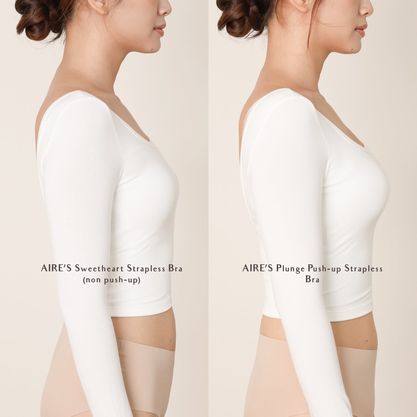 AIRE Plunge Push-up Bra (Black/Nude)