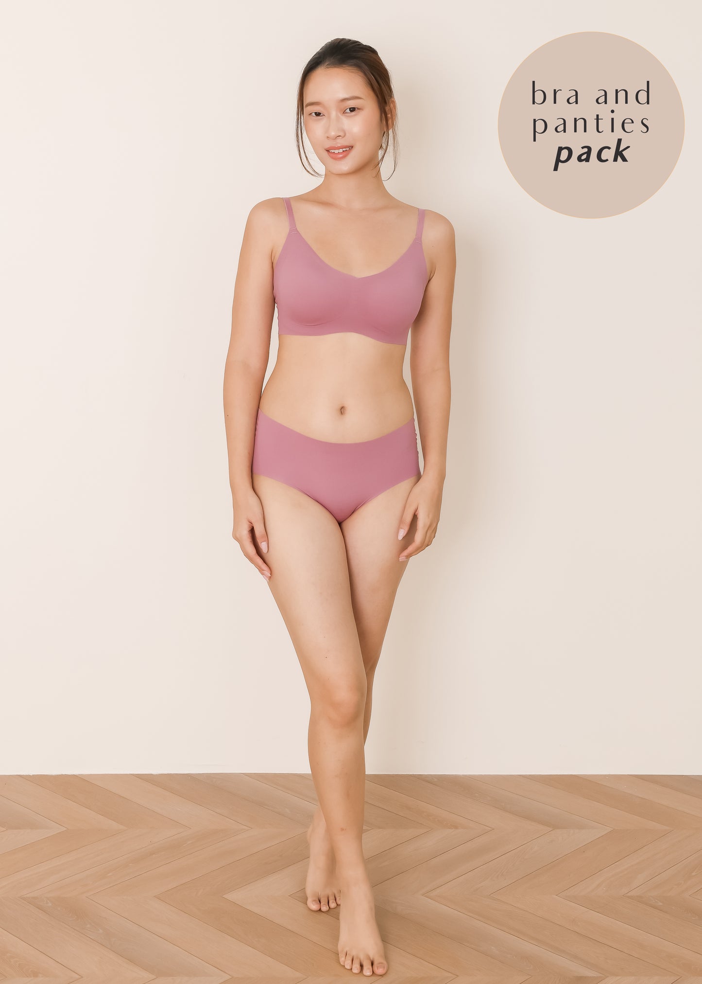 AIRE All-day Seamless Bra & Panties Pack (Mauve)