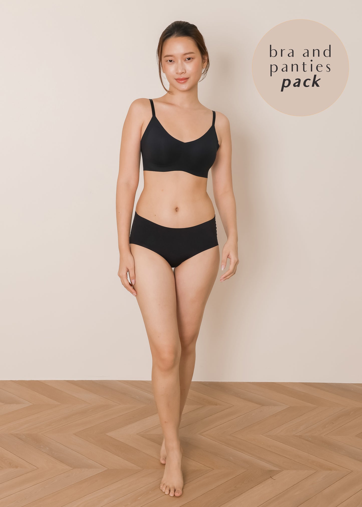 AIRE All-day Seamless Bra & Panties Pack (Black)