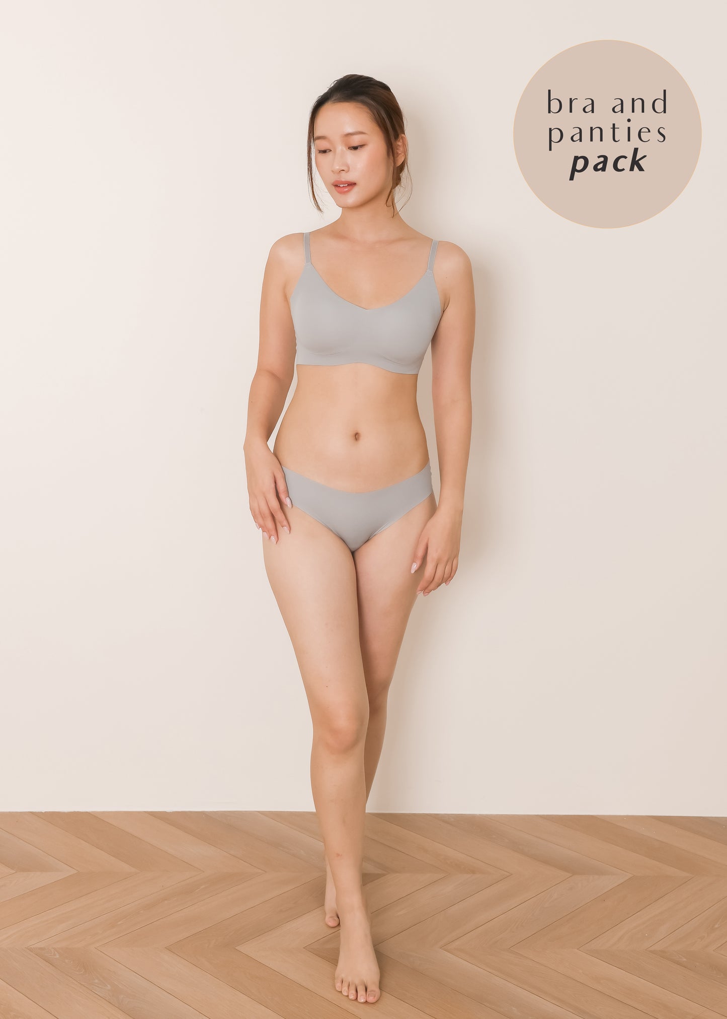 AIRE All-day Seamless Bra & Panties Pack (Misty Grey)