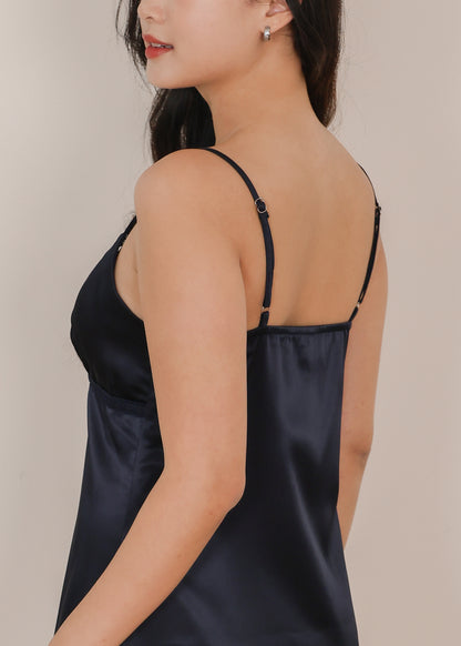 AIRE Minimal Lace Slip Dress (Champagne, Midnight)