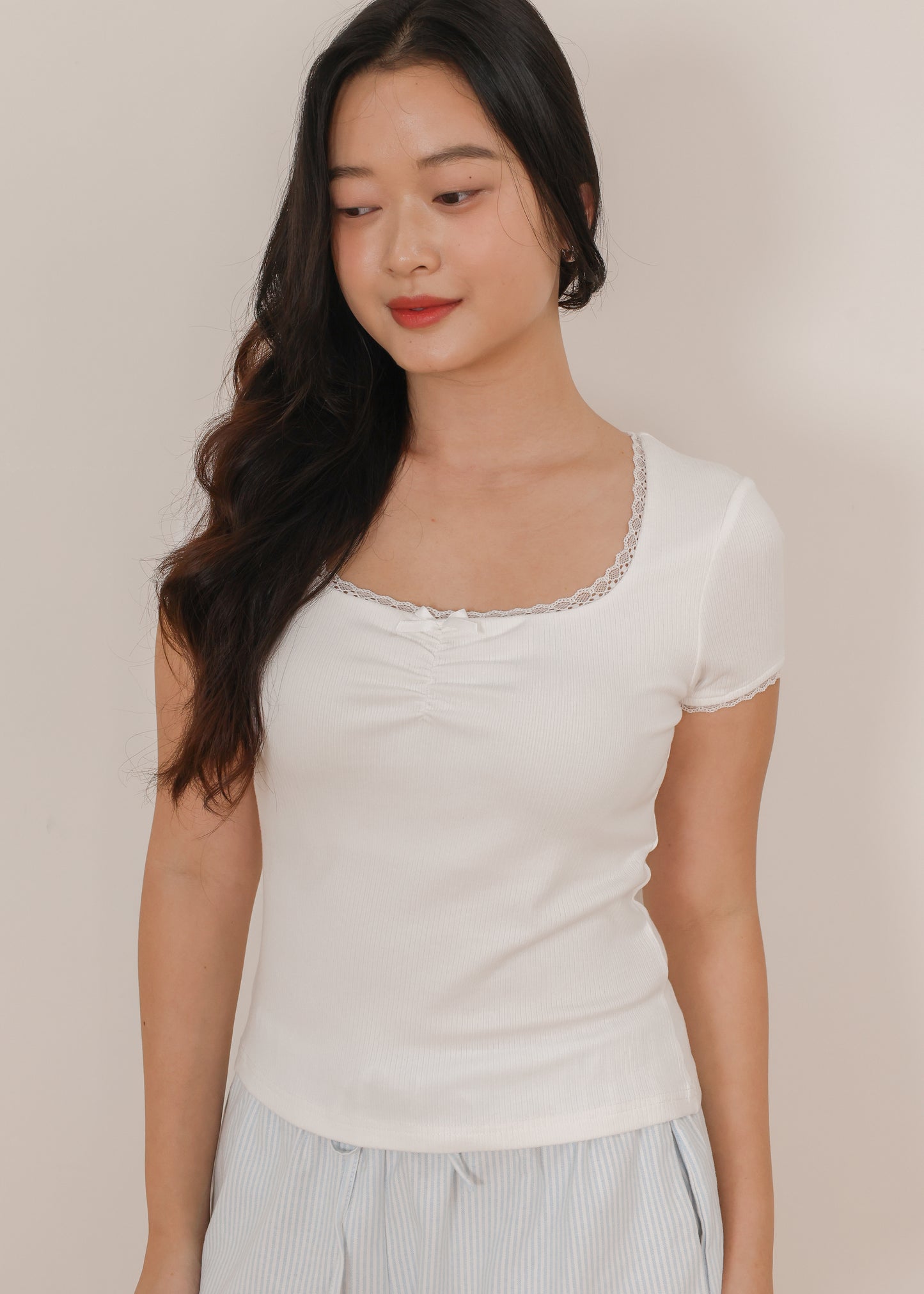 AIRE Everyday Lace Trim Top (Cami/Tee)