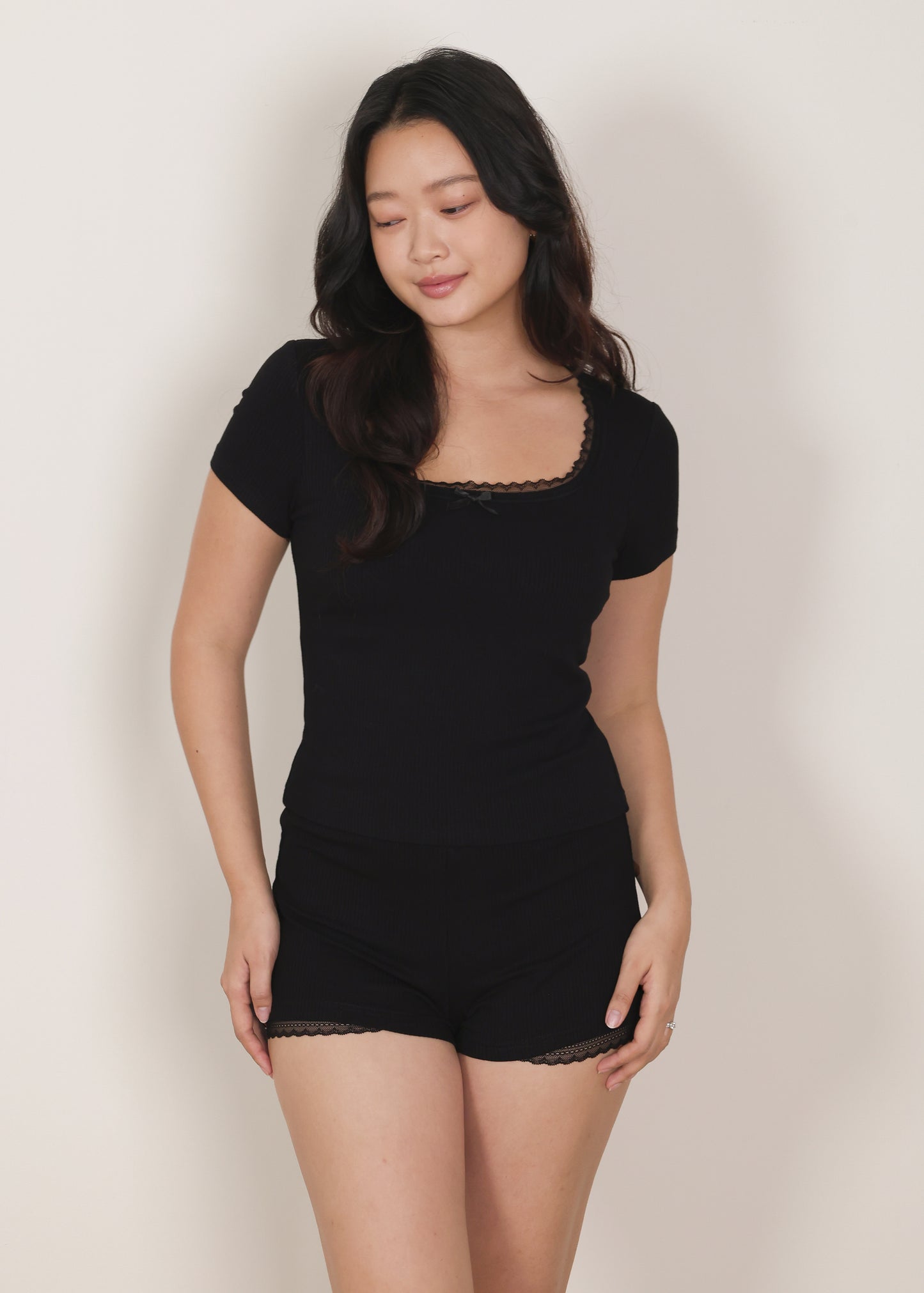 AIRE Snuggle Sleeved Set (Black, Grey) - Sleepwear