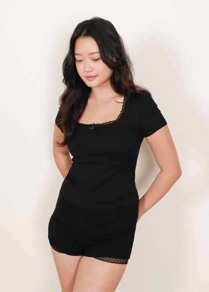 AIRE Snuggle Sleeved Set (Black, Grey) - Sleepwear