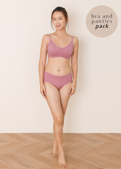 AIRE All-day Seamless Bra & Panties Pack (Mauve)