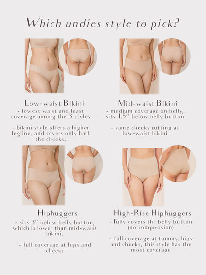 AIRE Seamless Panties (Mid Rise - Black/Nude)