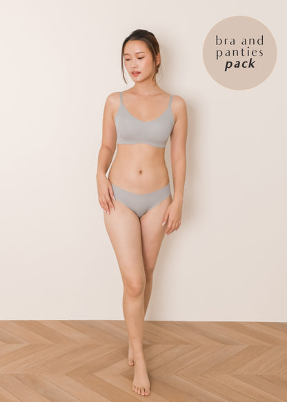 AIRE All-day Seamless Bra & Panties Pack (Misty Grey)